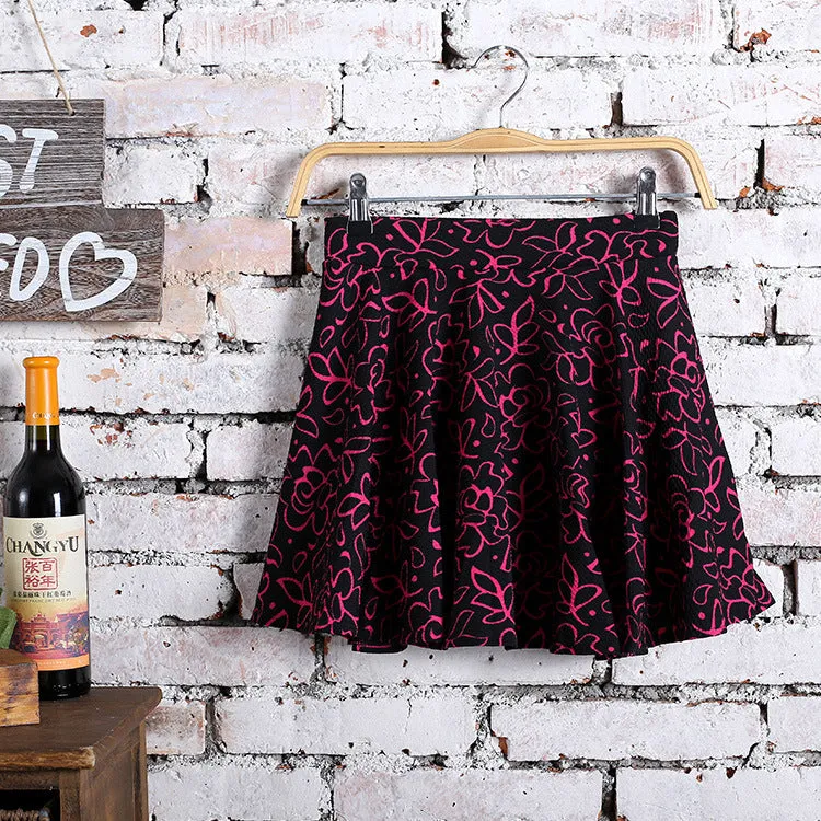 Korean Flare Pleated Women Bubble Cotton Skirt