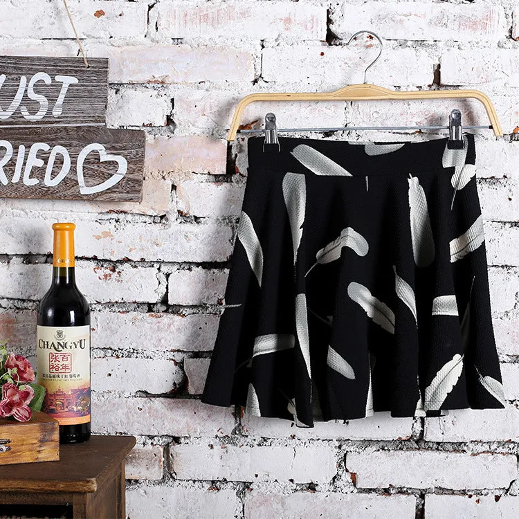 Korean Flare Pleated Women Bubble Cotton Skirt