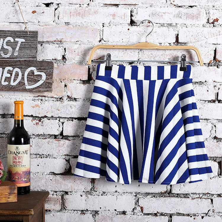 Korean Flare Pleated Women Bubble Cotton Skirt