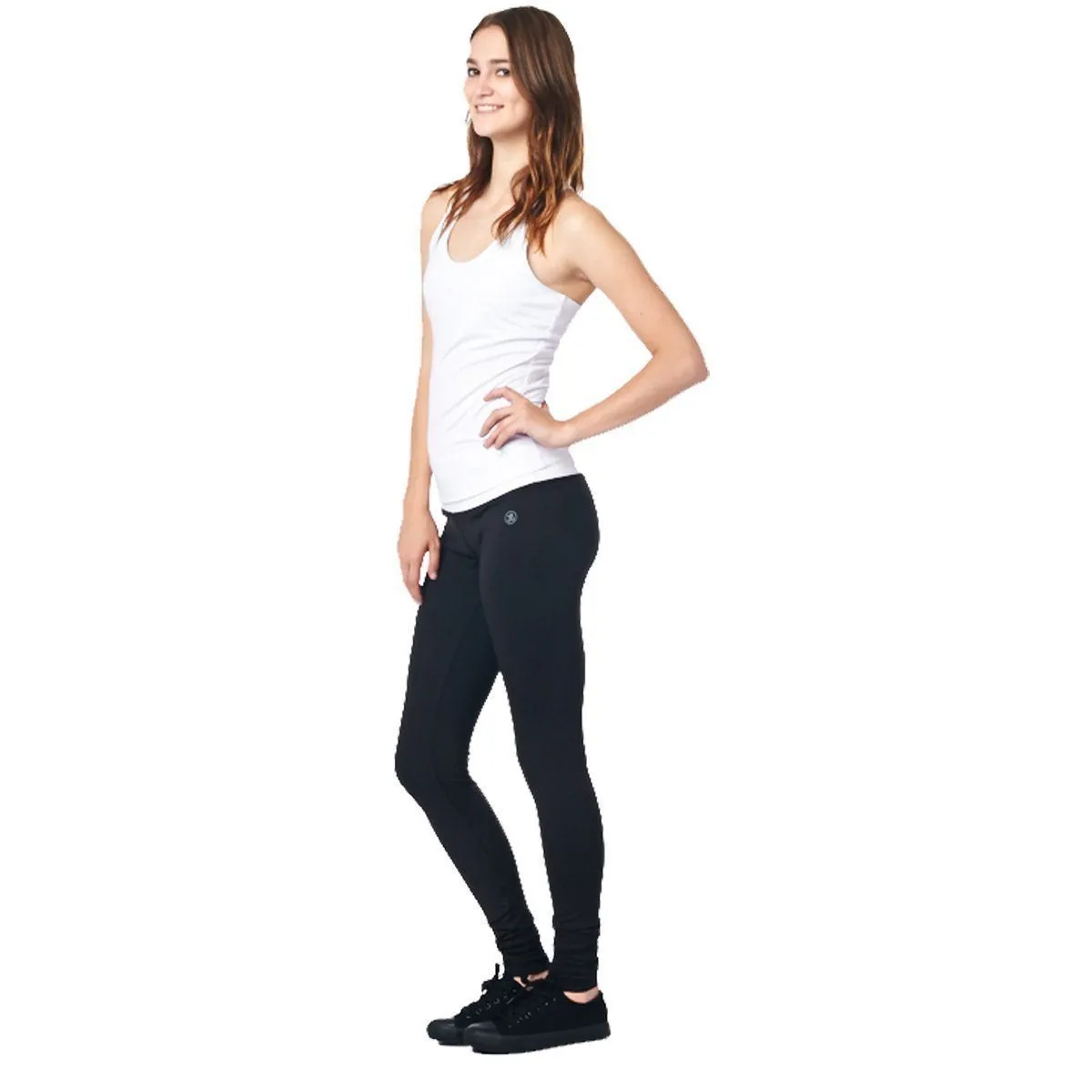LA Society Women's Yoga Fitness White/Black Sleeveless Tank Top and Yoga Legging Pants