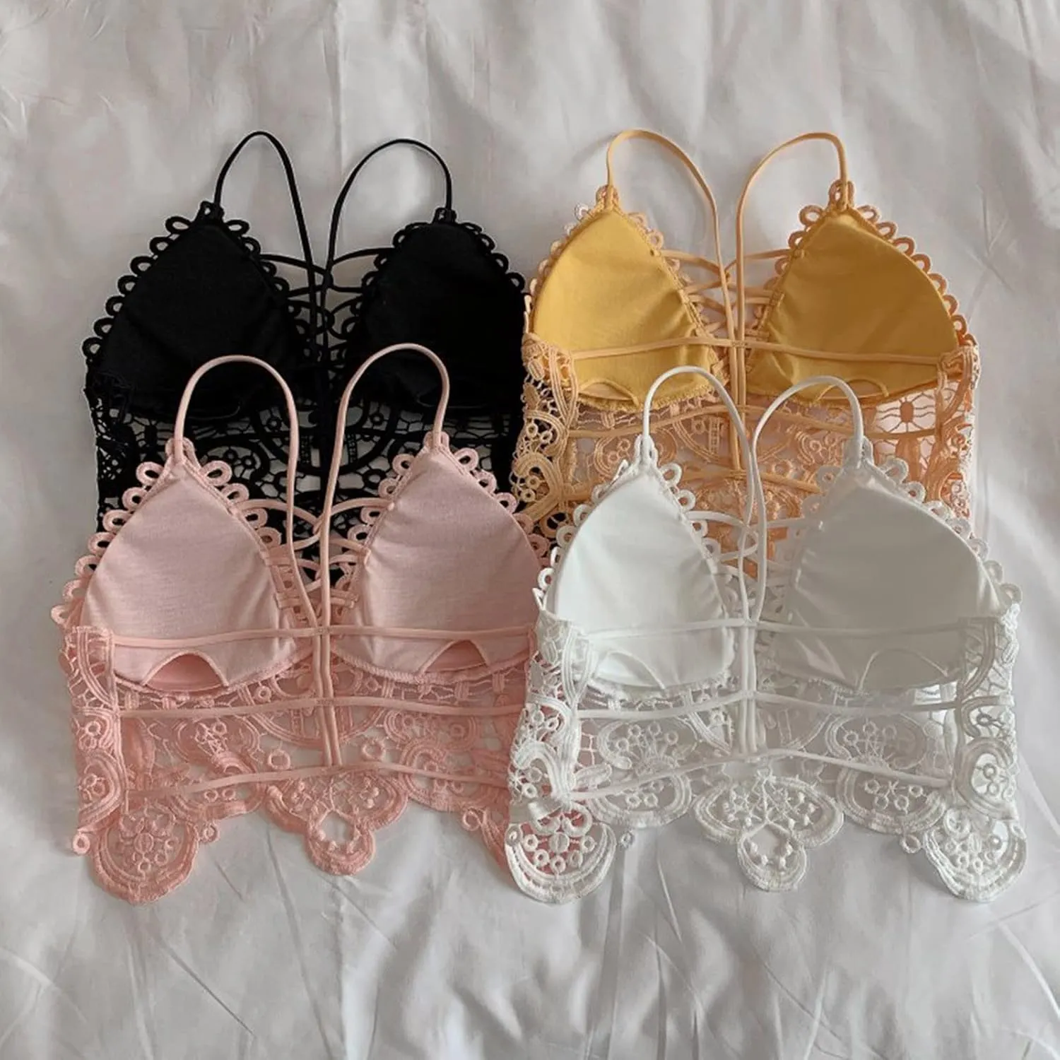 Lace Bralette for Women Camisoles Crop Top Lace Bralettes for Women Bralette Lace Bandeau Bra Belle Tops for