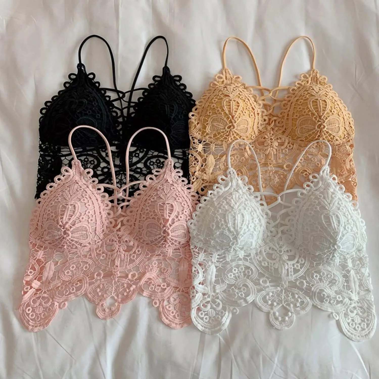 Lace Bralette for Women Camisoles Crop Top Lace Bralettes for Women Bralette Lace Bandeau Bra Belle Tops for