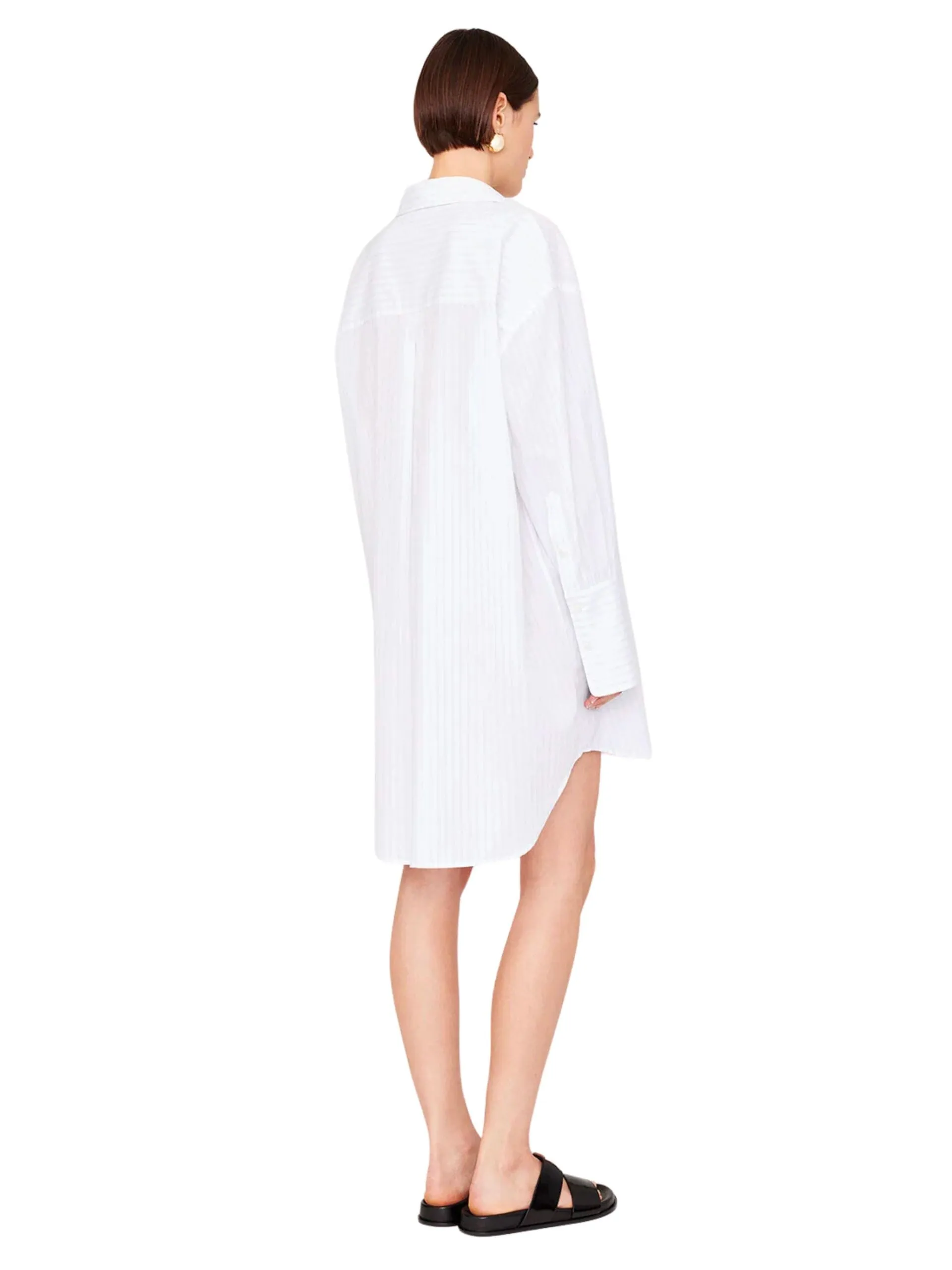Lake Dress / White & Black Stripe