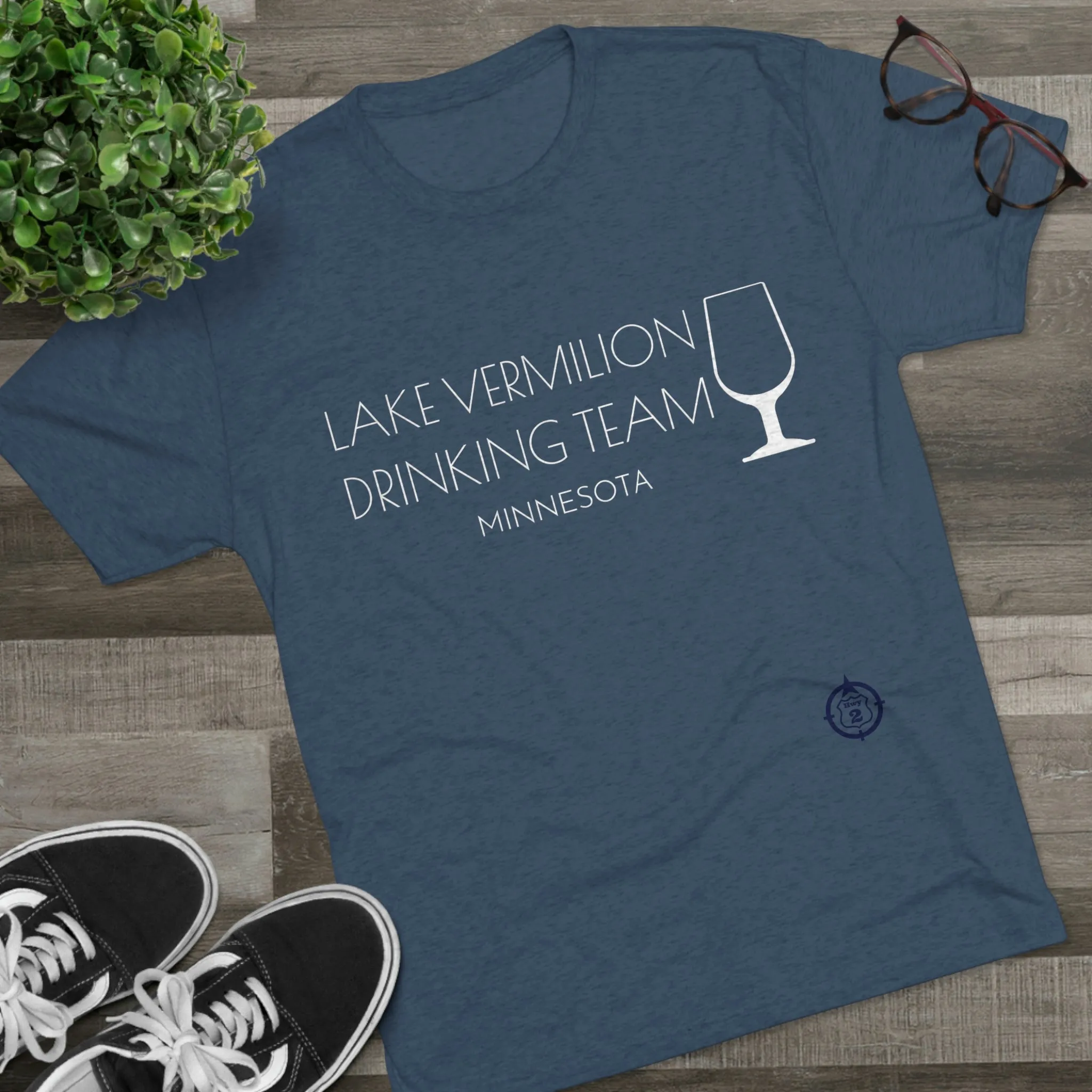 Lake Vermilion - Drinking Team - White Graphic - Unisex Tri-Blend Crew Tee