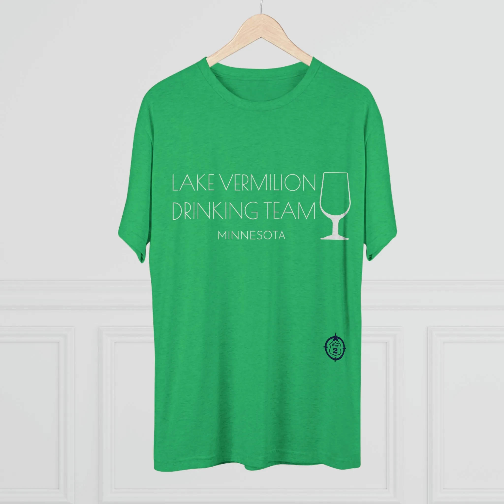 Lake Vermilion - Drinking Team - White Graphic - Unisex Tri-Blend Crew Tee