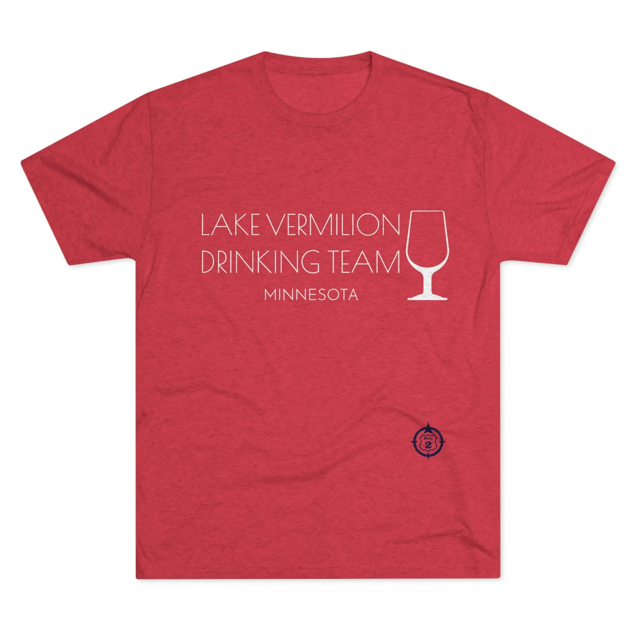 Lake Vermilion - Drinking Team - White Graphic - Unisex Tri-Blend Crew Tee