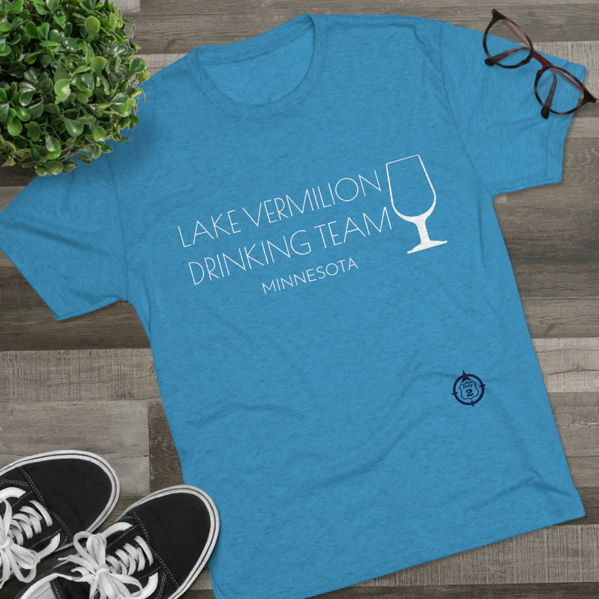 Lake Vermilion - Drinking Team - White Graphic - Unisex Tri-Blend Crew Tee
