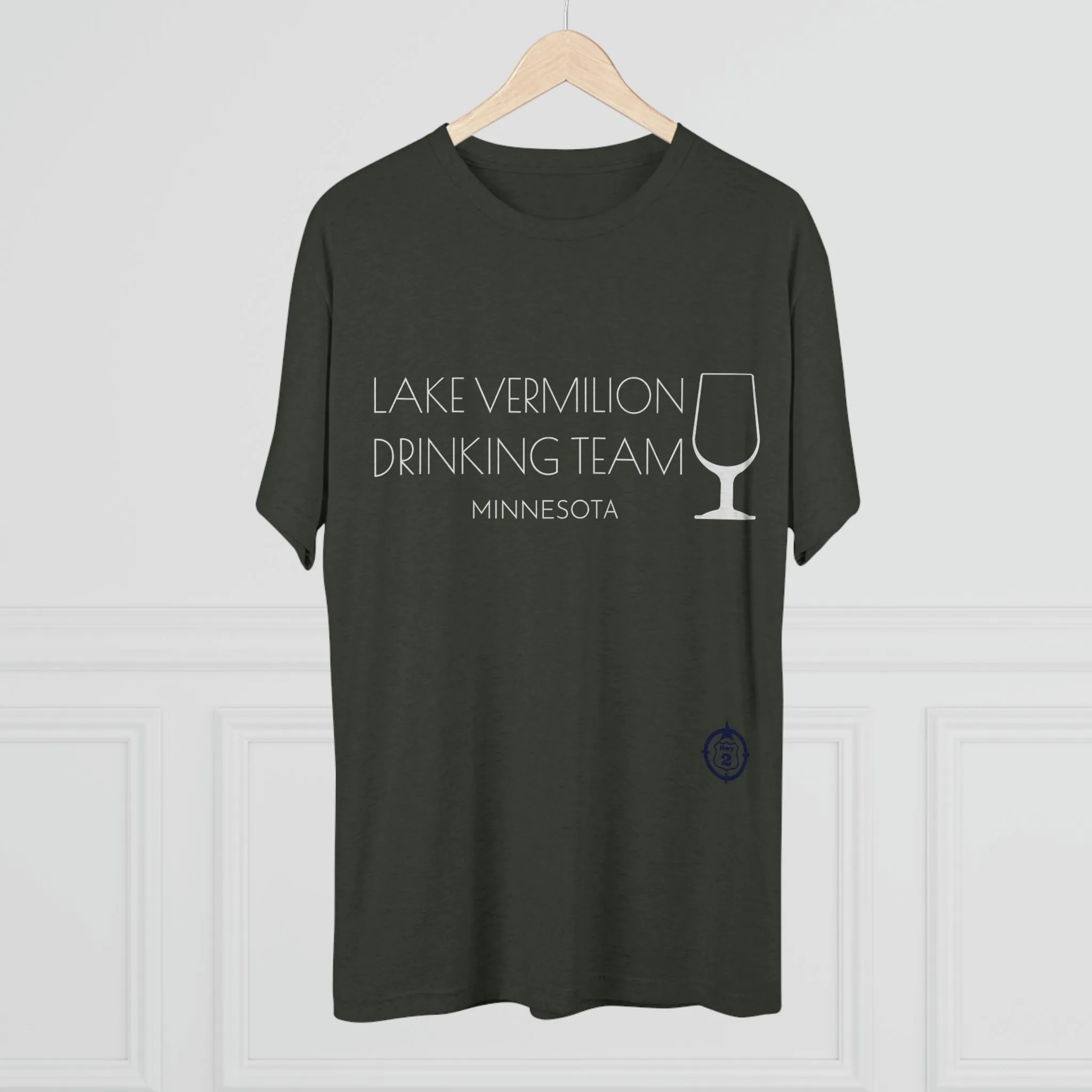 Lake Vermilion - Drinking Team - White Graphic - Unisex Tri-Blend Crew Tee