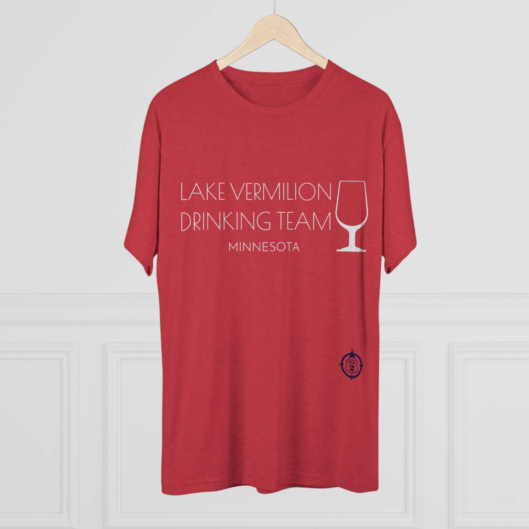 Lake Vermilion - Drinking Team - White Graphic - Unisex Tri-Blend Crew Tee