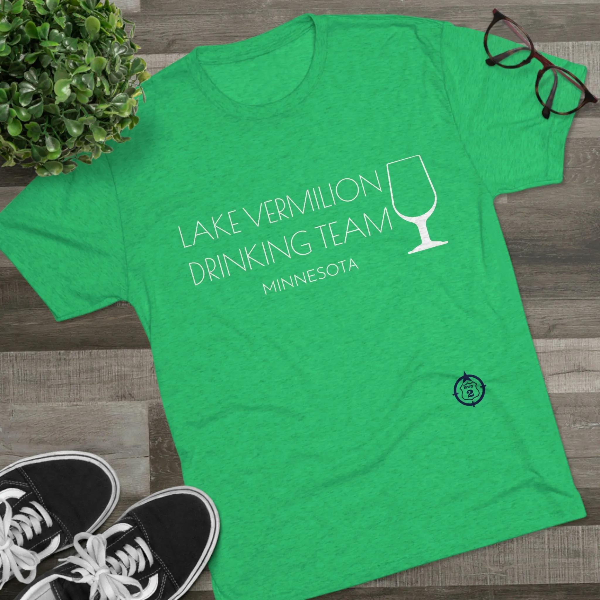 Lake Vermilion - Drinking Team - White Graphic - Unisex Tri-Blend Crew Tee
