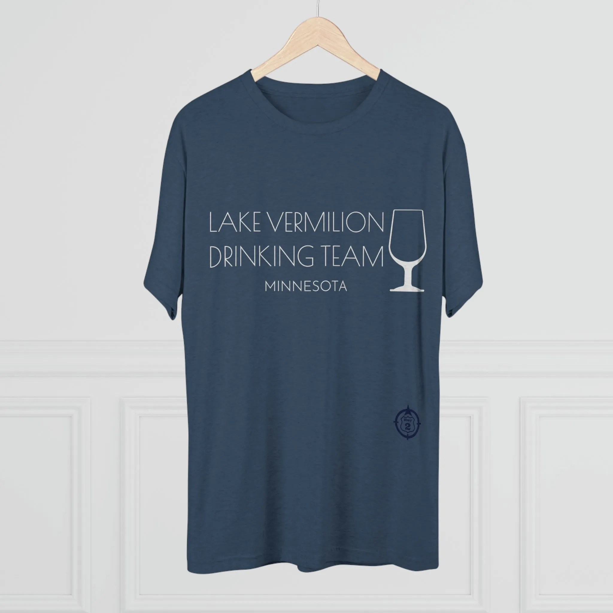 Lake Vermilion - Drinking Team - White Graphic - Unisex Tri-Blend Crew Tee