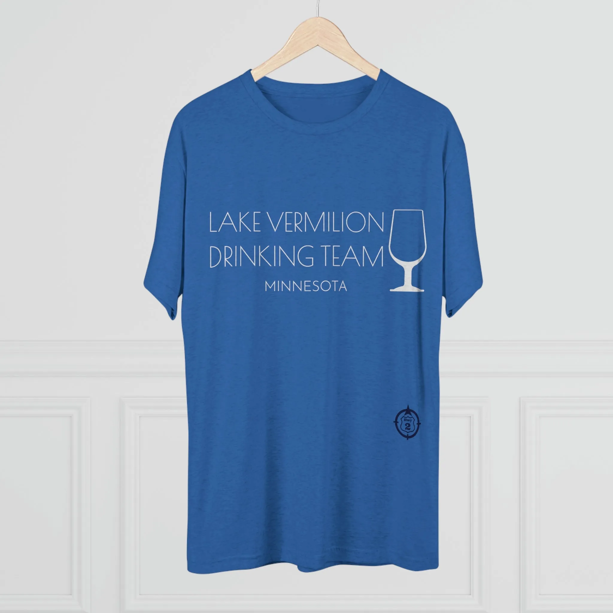 Lake Vermilion - Drinking Team - White Graphic - Unisex Tri-Blend Crew Tee