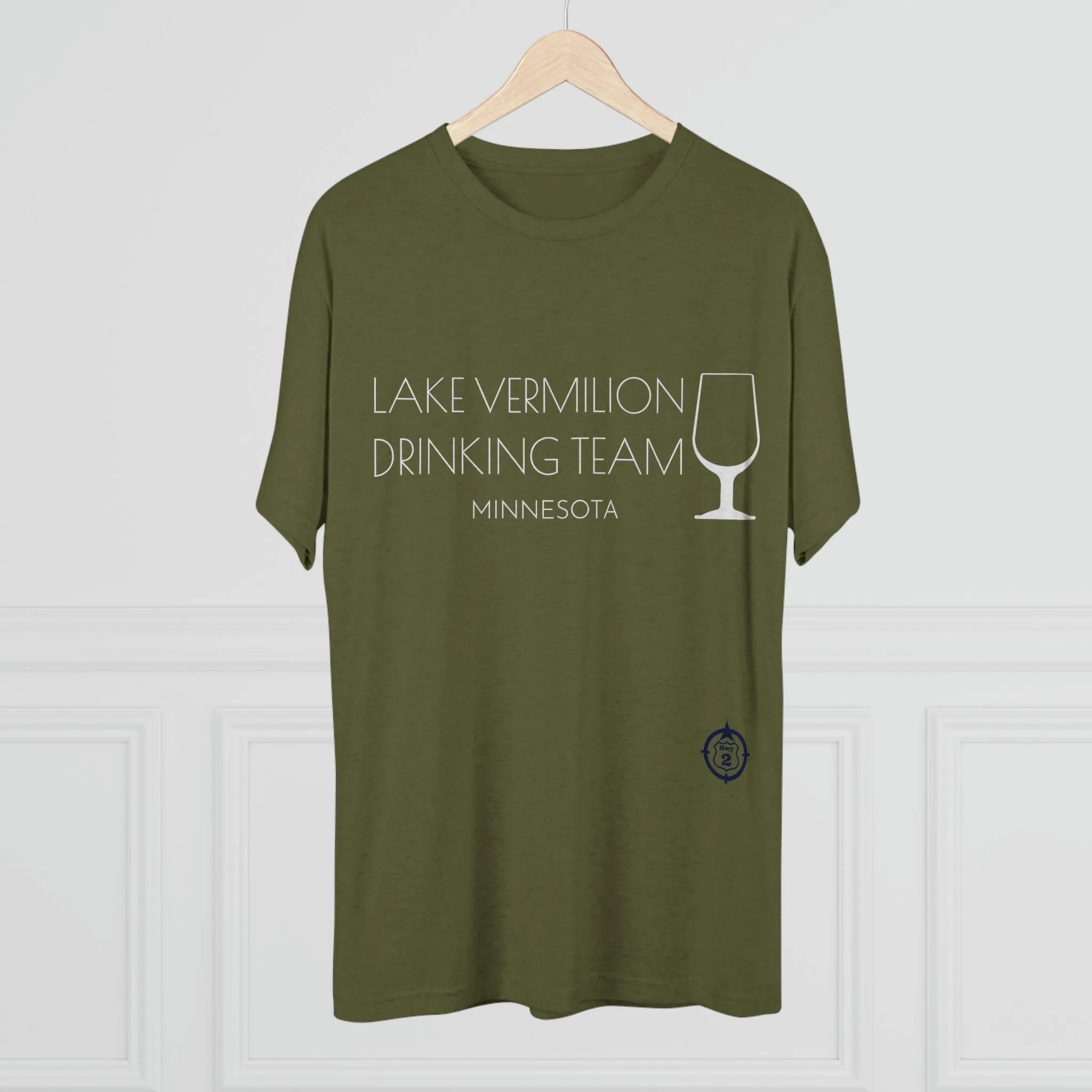 Lake Vermilion - Drinking Team - White Graphic - Unisex Tri-Blend Crew Tee