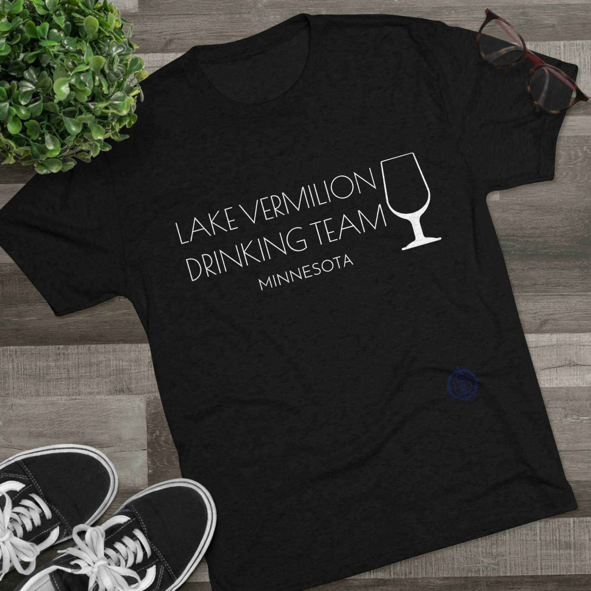 Lake Vermilion - Drinking Team - White Graphic - Unisex Tri-Blend Crew Tee