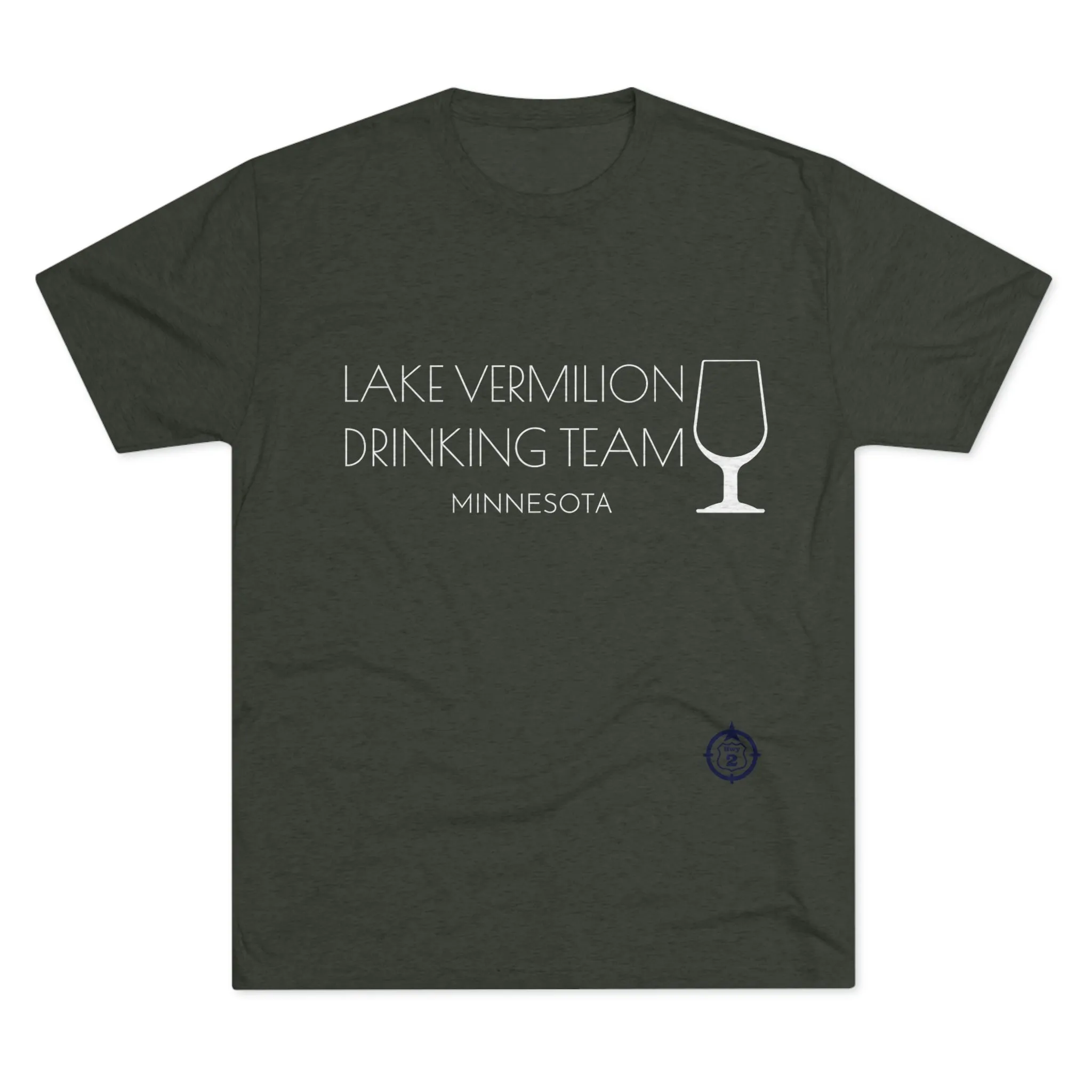 Lake Vermilion - Drinking Team - White Graphic - Unisex Tri-Blend Crew Tee