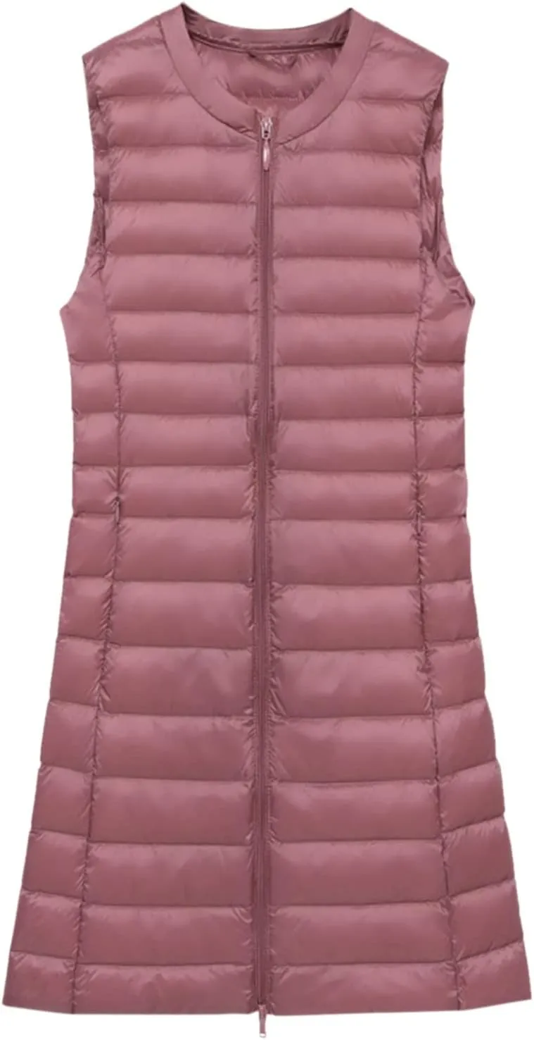 LCMTWX Black Puffer Vest Coat Vest With Hood Sleeveless Warm Down Coat With Pockets Quilted Vest Down Womens Long Puffer