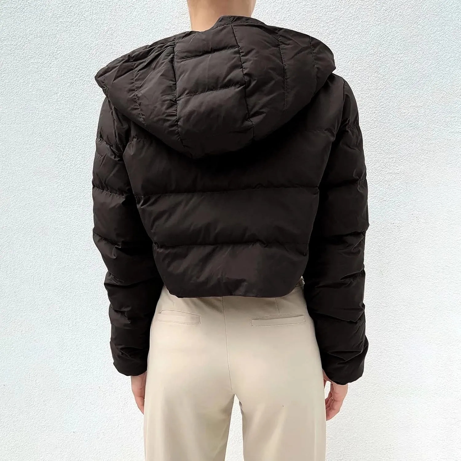 LCMTWX Black Puffer Vest Vest European and American Cotton Jackets Color Stand-up Collar Zipper Plus Size Winter Warm Black