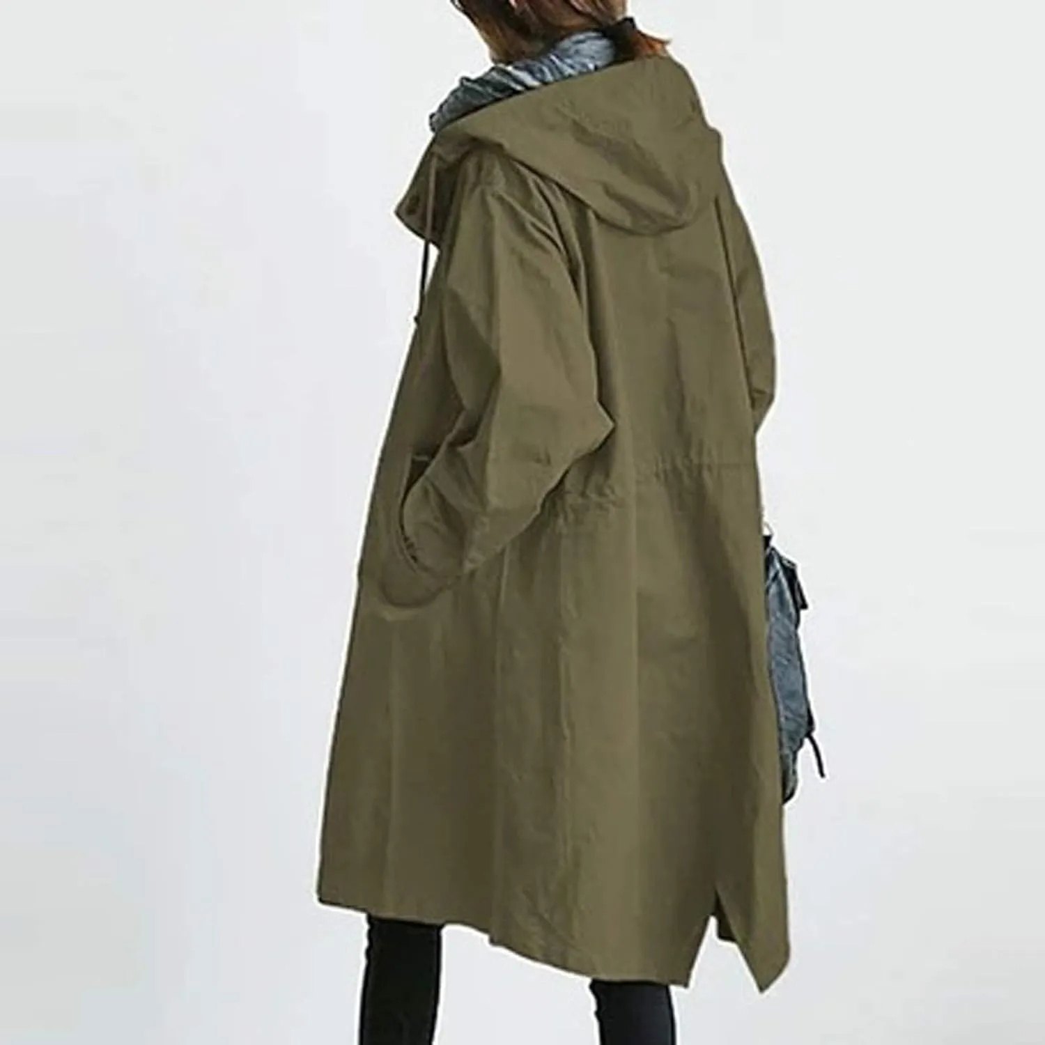 LCMTWX Women Trench Coat Hooded Coat Outwear Womens Elegant Windbreaker Wild Winter Women's Coat Women Trench Coat Women