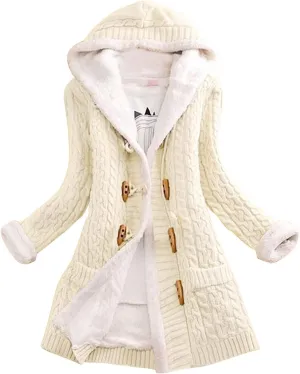 LCMTWX Womens Winter Fuzzy Fleece Jacket Jacket Coat Warm Winter Slim Women's Coat Hooded Coats Women'S Outwear