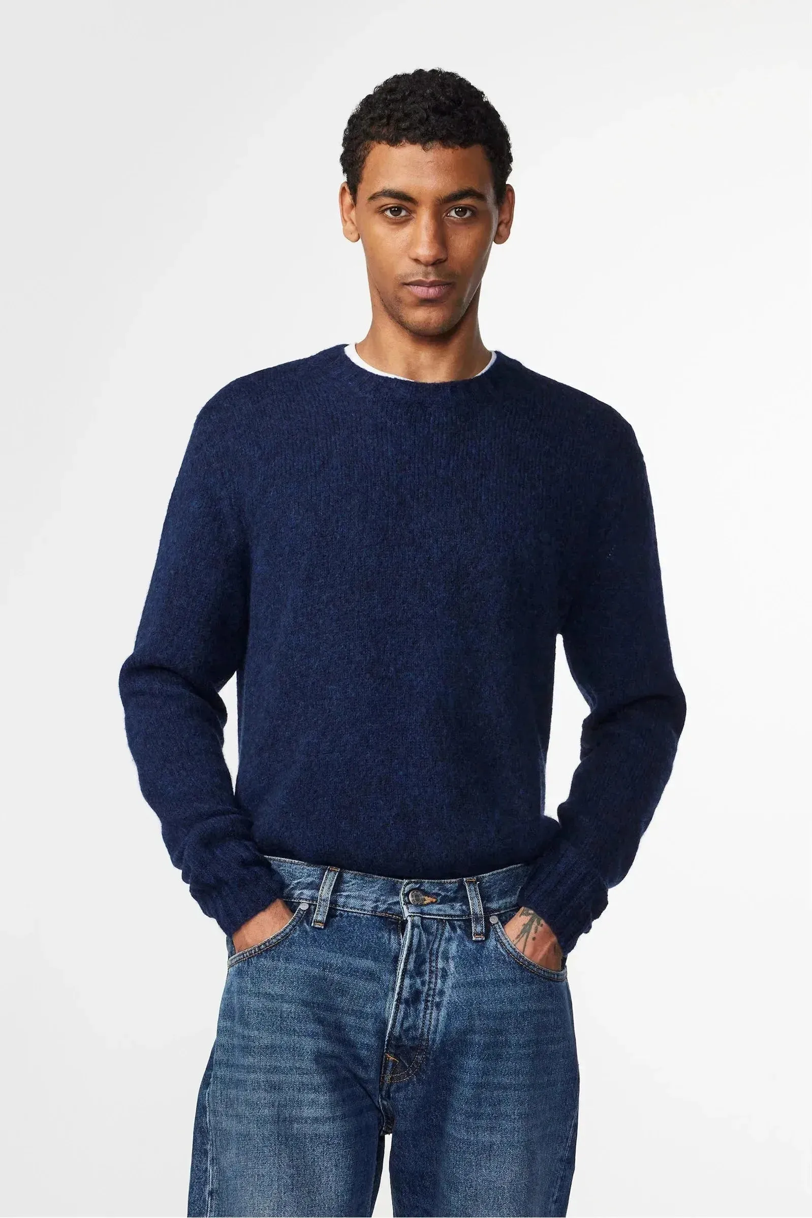 Lee Wool Blend Sweater - Navy Blue