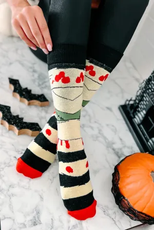 Let Me Be Frank-enstein Halloween Novelty Socks (Ivory)