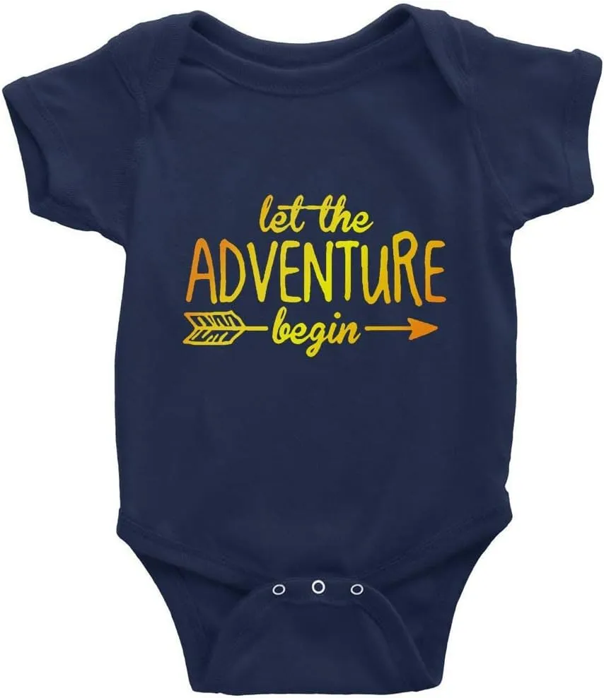 Let The Adventure Begin Baby Boy Girl Clothing Newborn Organic Bodysuit Short Sleeve