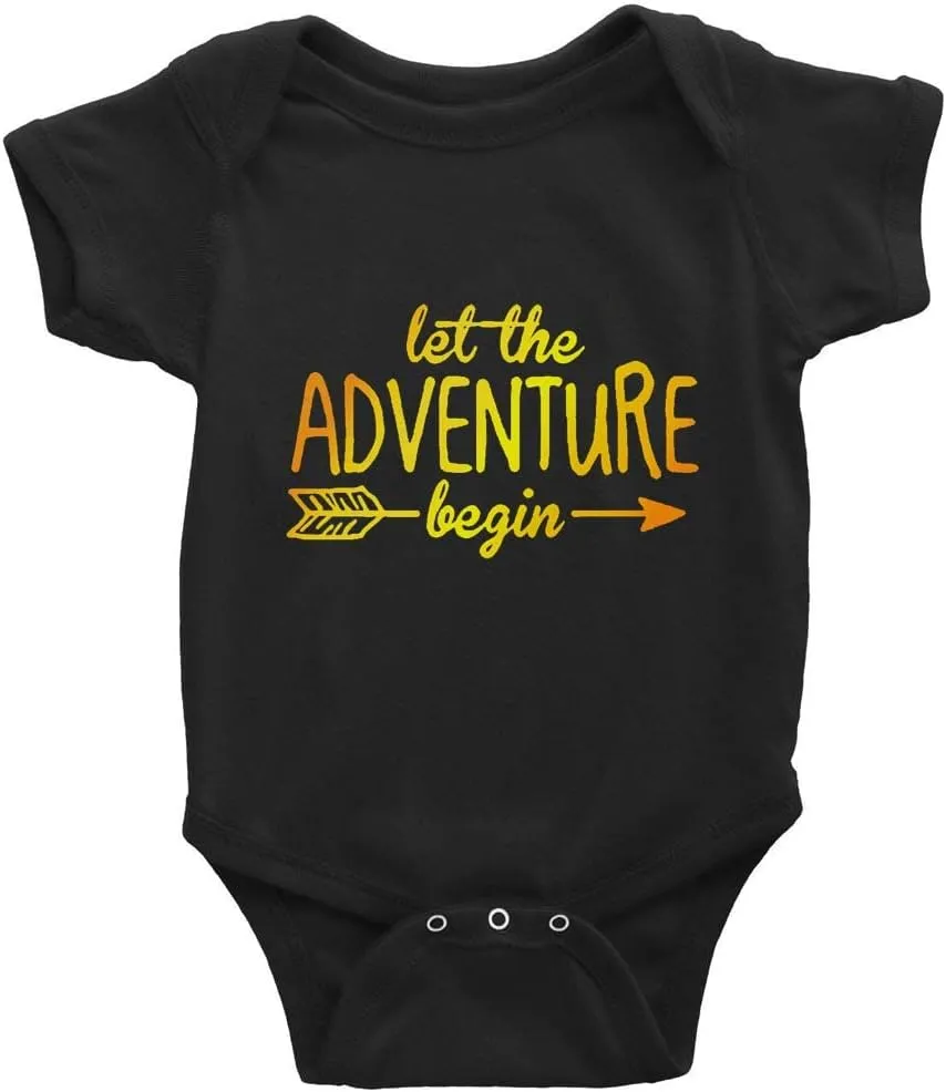 Let The Adventure Begin Baby Boy Girl Clothing Newborn Organic Bodysuit Short Sleeve