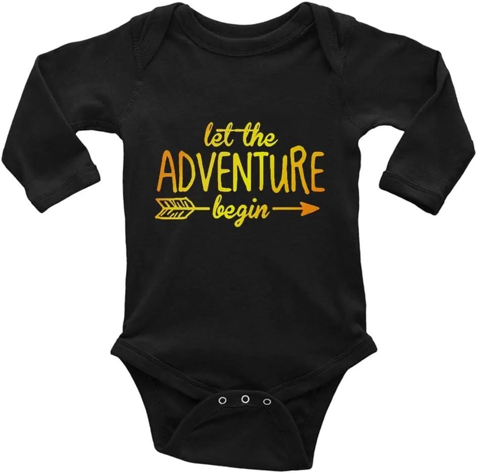 Let The Adventure Begin Baby Boy Girl Clothing Newborn Organic Bodysuit Short Sleeve