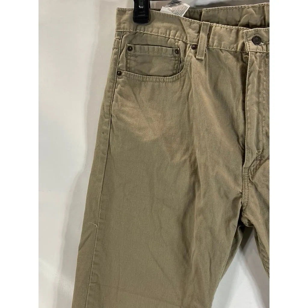 LEVI'S Men's Beige 505 Straight-Fit Five-Pocket Non-Stretch Jeans SZ 38X32