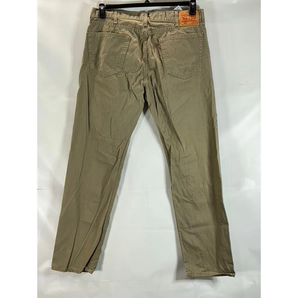 LEVI'S Men's Beige 505 Straight-Fit Five-Pocket Non-Stretch Jeans SZ 38X32
