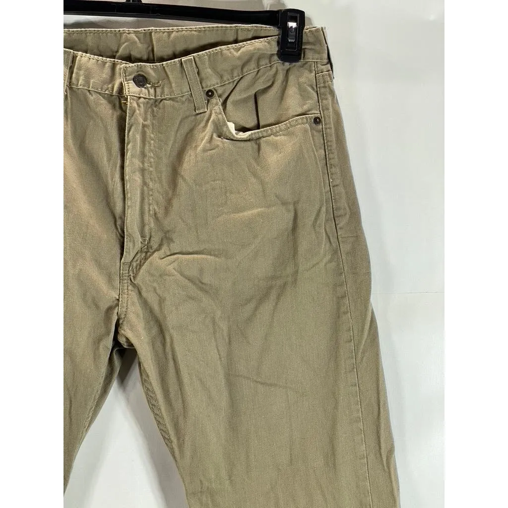 LEVI'S Men's Beige 505 Straight-Fit Five-Pocket Non-Stretch Jeans SZ 38X32