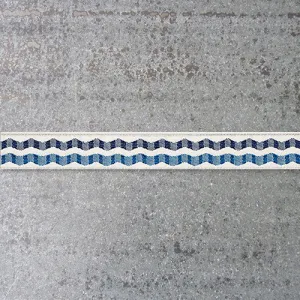 LFNT Ribbon : Double Wave on Satin - Indigo