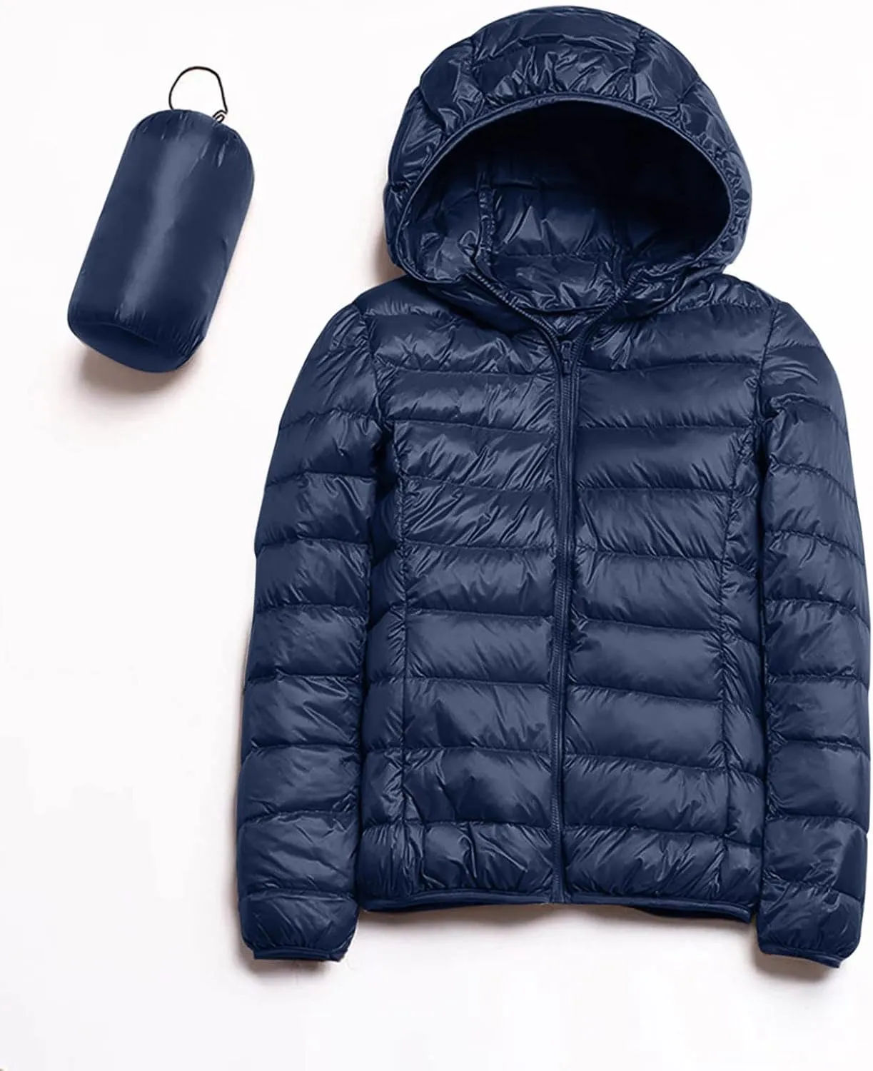 Lightweight Packable Down Jacket for Women Solid Slim Fit Lightweight Puffer Coat Plain Winter Warm Puffer Jackets