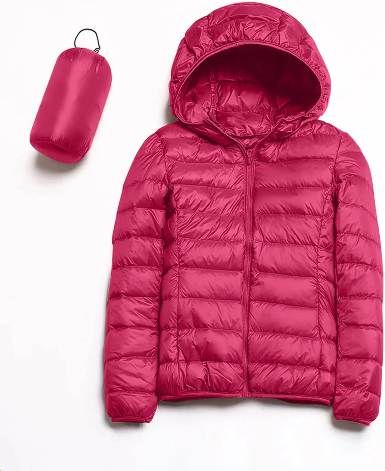 Lightweight Packable Down Jacket for Women Solid Slim Fit Lightweight Puffer Coat Plain Winter Warm Puffer Jackets