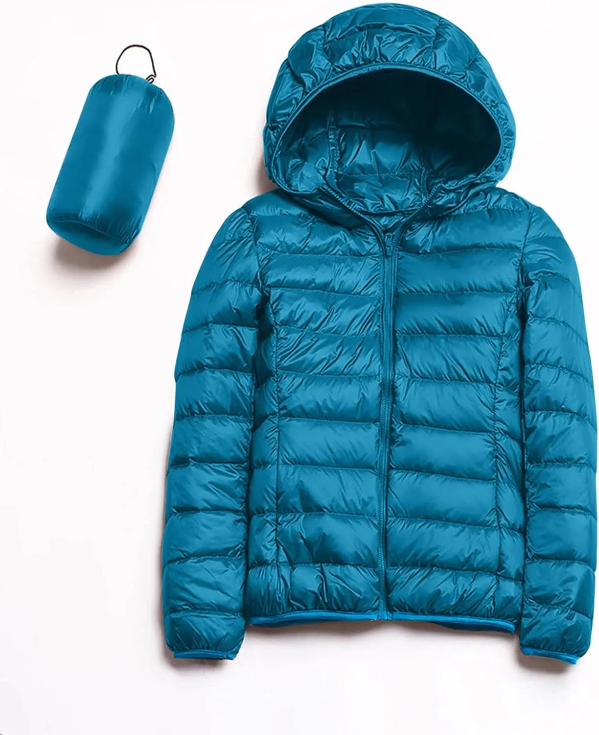 Lightweight Packable Down Jacket for Women Solid Slim Fit Lightweight Puffer Coat Plain Winter Warm Puffer Jackets