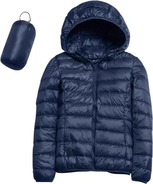 Lightweight Packable Down Jacket for Women Solid Slim Fit Lightweight Puffer Coat Plain Winter Warm Puffer Jackets
