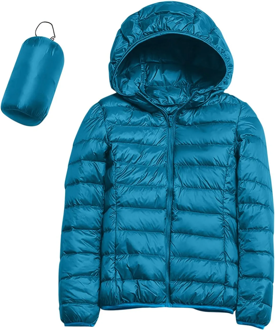 Lightweight Packable Down Jacket for Women Solid Slim Fit Lightweight Puffer Coat Plain Winter Warm Puffer Jackets