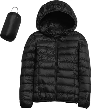 Lightweight Packable Down Jacket for Women Solid Slim Fit Lightweight Puffer Coat Plain Winter Warm Puffer Jackets