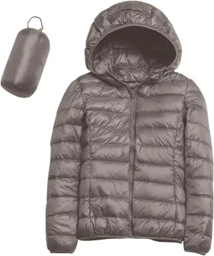 Lightweight Packable Down Jacket for Women Solid Slim Fit Lightweight Puffer Coat Winter Warm Puffer Jackets for Women