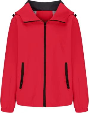 Lightweight Waterproof Jacket Women Hoodies Winter Fall Lightweight Long Sleeve Oversied Full Zip Coat Ourtwear