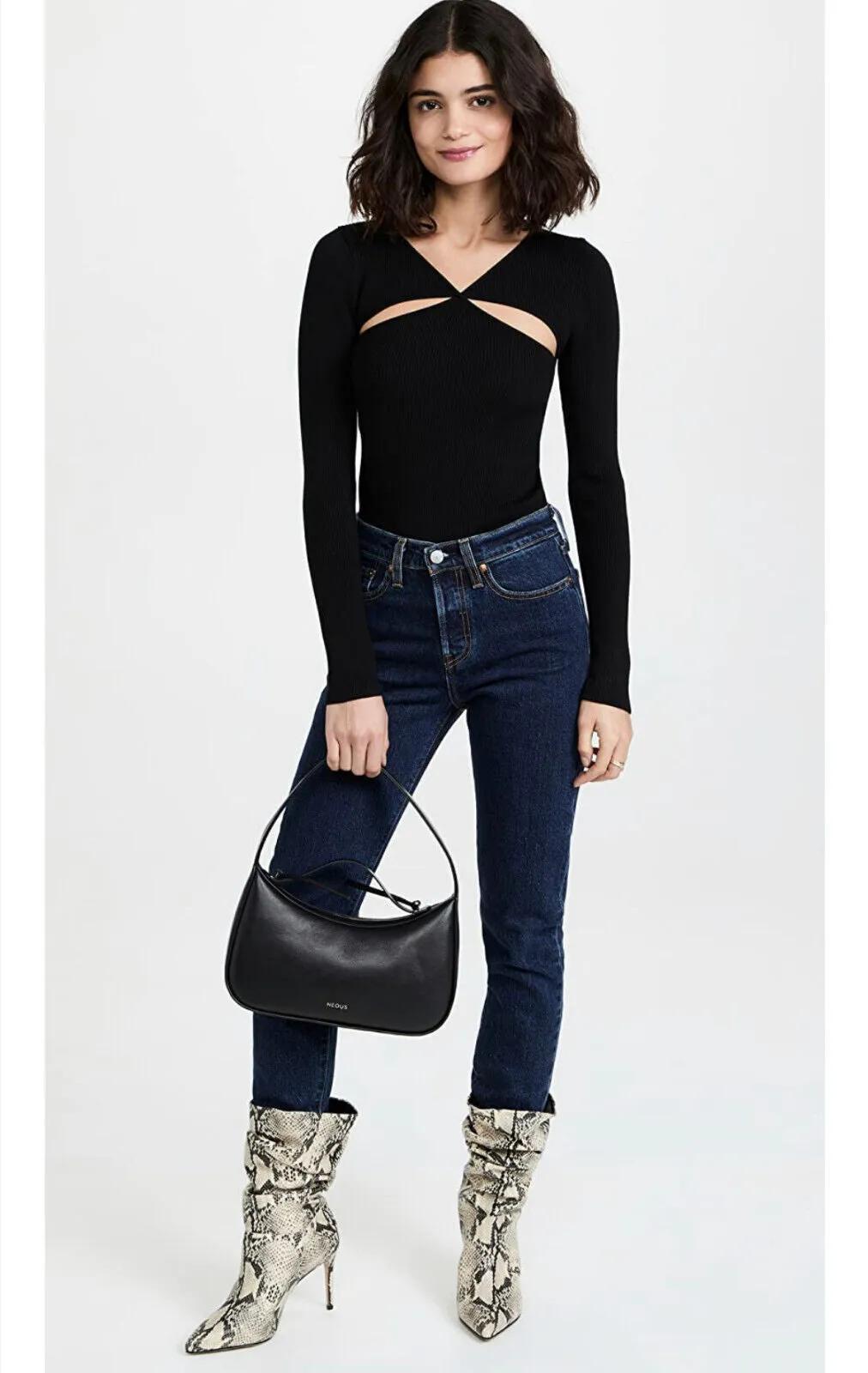 Line & Dot Halo Cutout Sweater