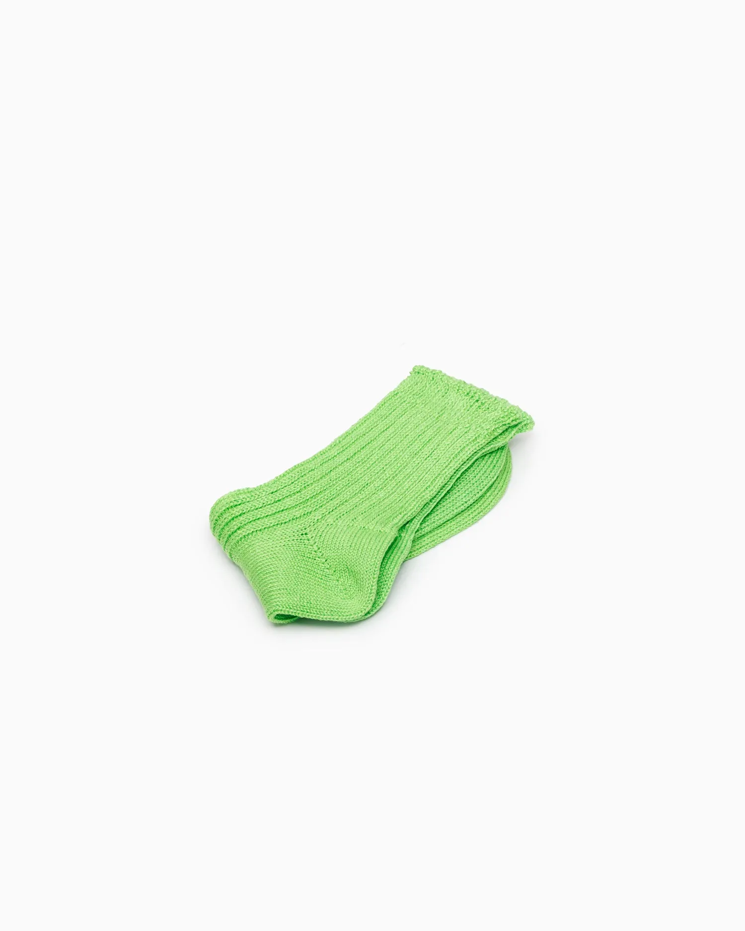 Linen Ribbed Socks - Pear Green