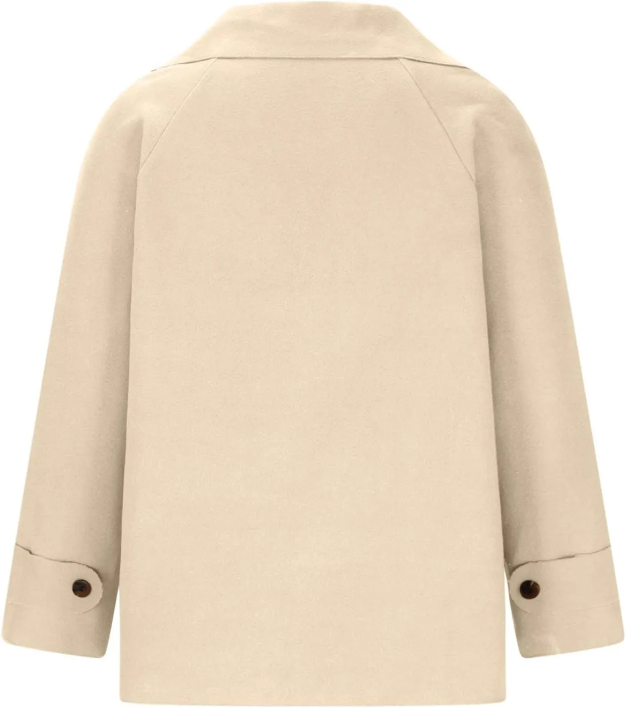 Lmdudan Women's Classic Notched Lapel Coat Double-Breasted Warm Pea Coat 2024 Fashion Solid Color Overcoat with Pockets