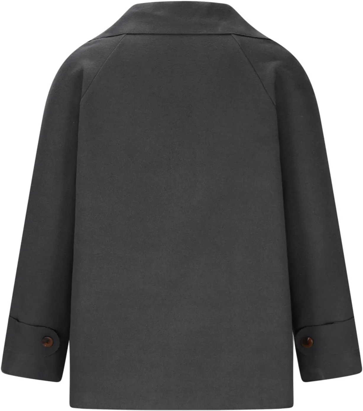 Lmdudan Women's Classic Notched Lapel Coat Double-Breasted Warm Pea Coat 2024 Fashion Solid Color Overcoat with Pockets