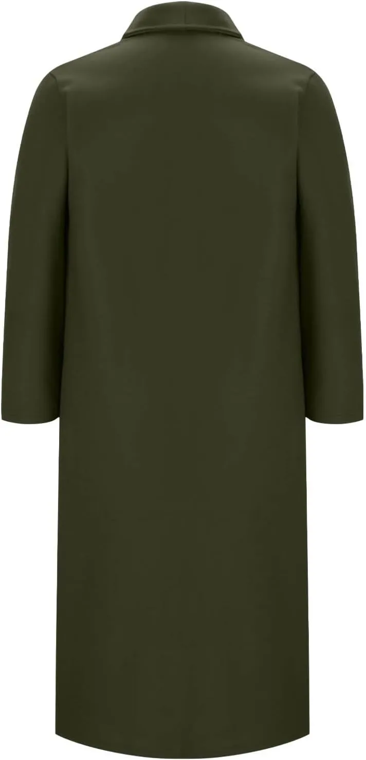 Lmdudan Women's Elegant Shawl Collar Open Front Wool Coat Formal Work Mid Long Winter Pea Coat 2024 Fashion Trench Coats