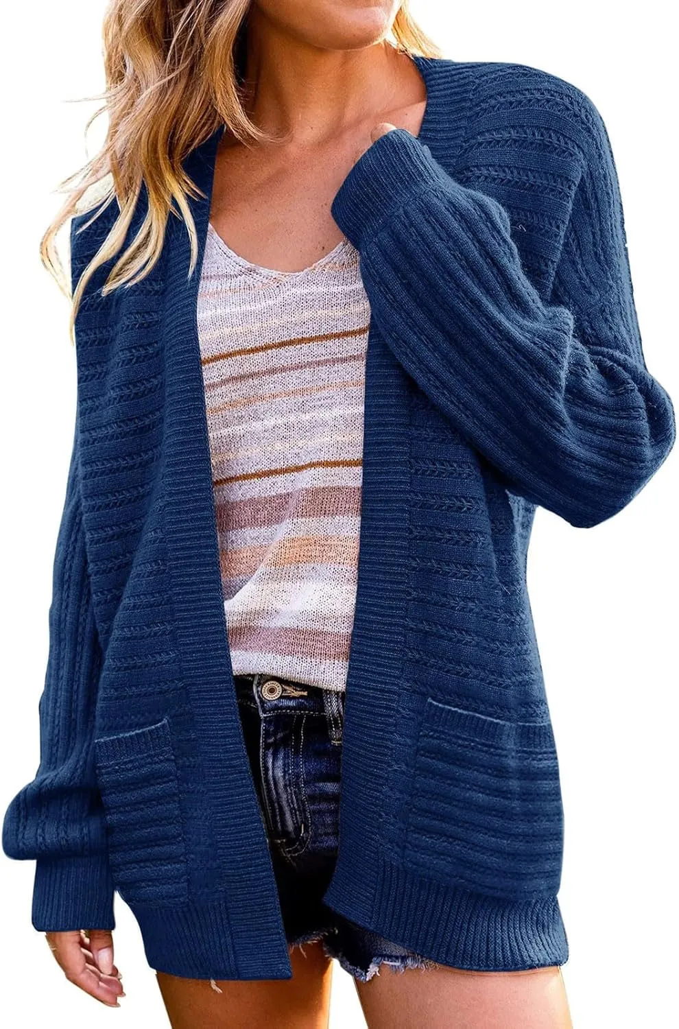 Long Cardigan Sweaters for Women Lightweight Long Sleeve Solid Color Open Front Outwear Fashion Loose Fit Outfits