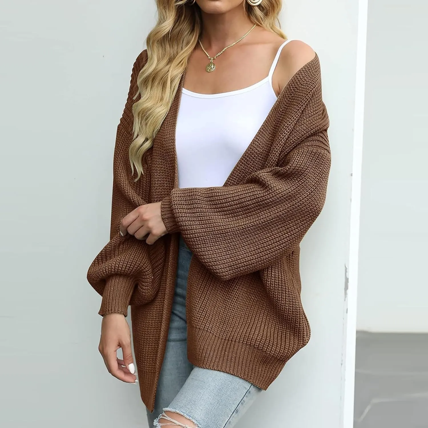 Long Cardigan Sweaters for Women Long Sleeve Chunky Cardigan Sweaters Open Front Cardigan Outerwear Fall Kimonos