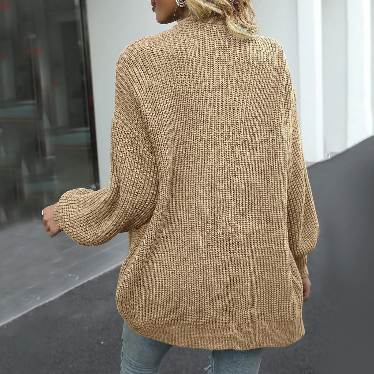 Long Cardigan Sweaters for Women Long Sleeve Chunky Cardigan Sweaters Open Front Cardigan Outerwear Fall Kimonos