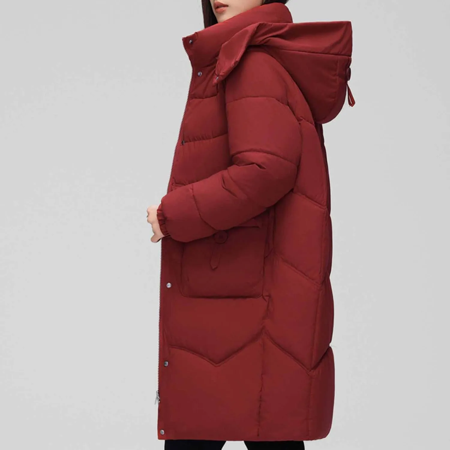 Long Down Puffer Jackets for Women Heavyweight Thicken Quilted Padded Coats Hooded Windproof Parka Military Jackets