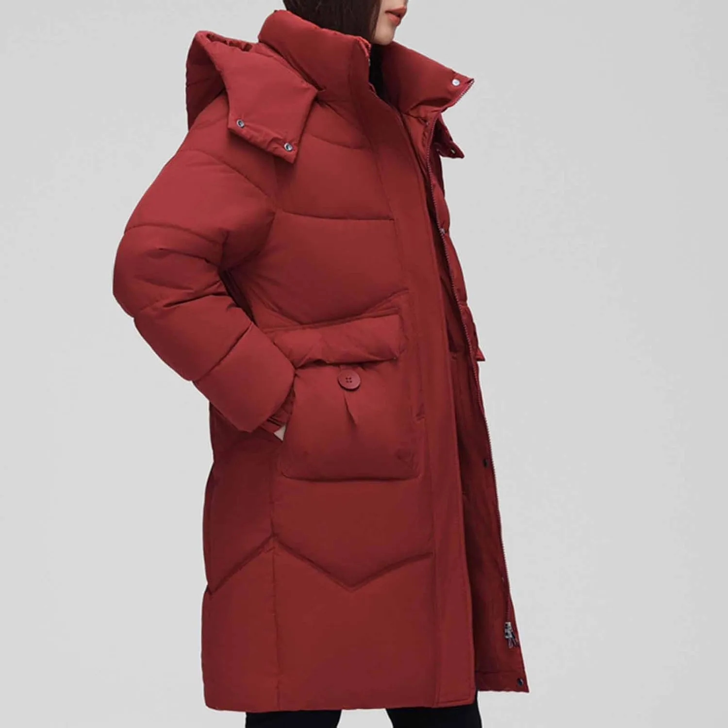 Long Down Puffer Jackets for Women Heavyweight Thicken Quilted Padded Coats Hooded Windproof Parka Military Jackets
